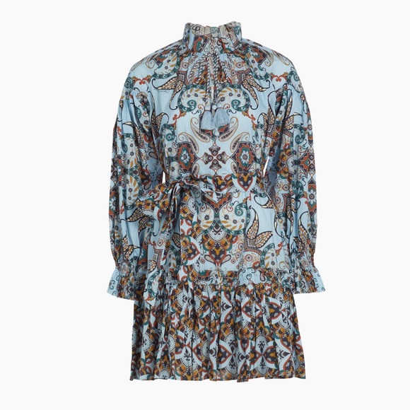 Cara Cara Poppy Paisley Belted Minidress - Picture 2 of 7